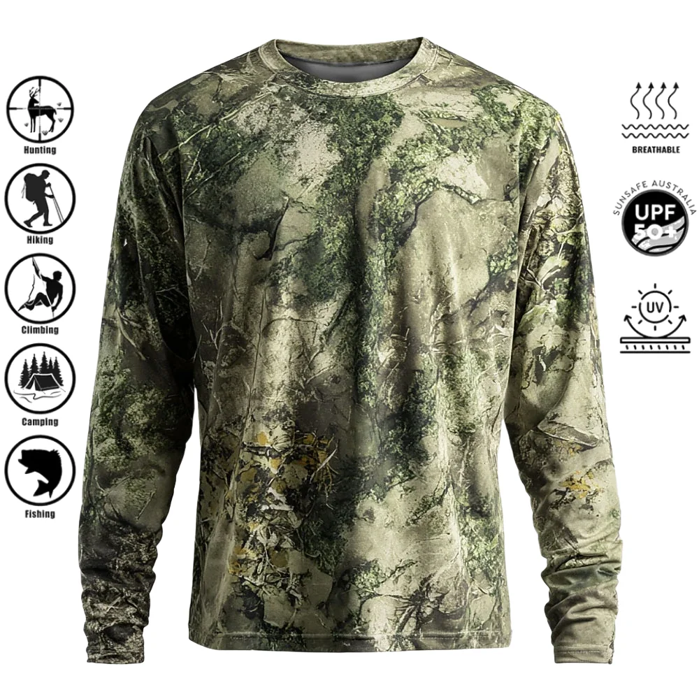 Kaos Lengan Panjang Pria, Baha - Outdoor Hunting Prints ulasan dan harga